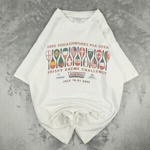 Vintage 2002 Squashworks PSA Open and Krispy Kreme Challenge White T-shirt M